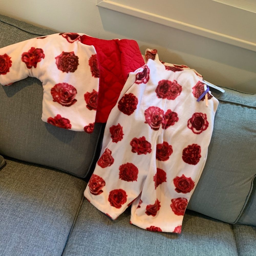 NWT Boutique Fleece Roses Romper and Jacket 12-2T